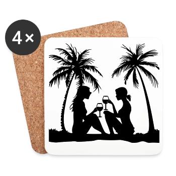 Summer Women's Holiday Party - Coasters (set of 4) - white - Front