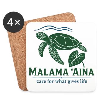 Malama Aina Schildkröte - Untersetzer (4er-Set) - Weiß - Vorne