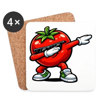 Dabbing Tomato - Coasters (set of 4) - white - Front