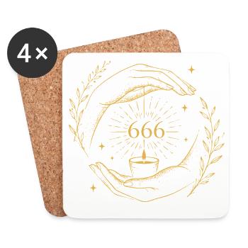 666 Candle Balance - Coasters (set of 4) - white - Front