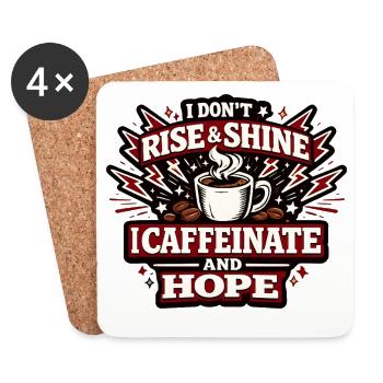 Coffee Revolt I Caffeinate Hope - Coasters (set of 4) - white - Front