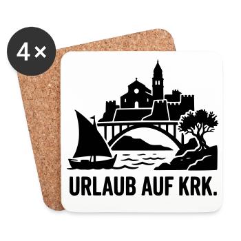 Urlaub Krk Kroatien - Untersetzer (4er-Set) - Weiß - Vorne