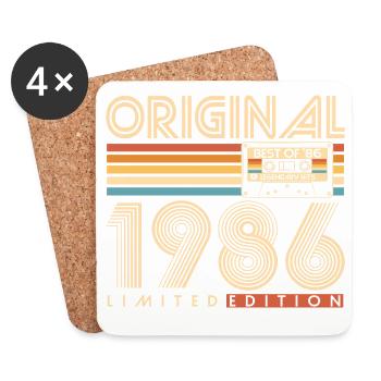 40 Birthday 40 Years 1986 Vintage Born - Coasters (set of 4) - white - Front
