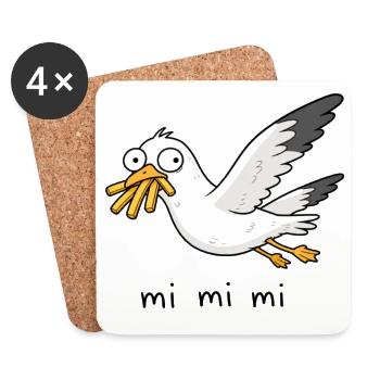 Mi Mi Mi Mouette - Dessous de verre (lot de 4) - blanc - Devant