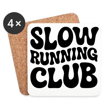 Cadeau de typographie ondulée du Slow Running Club Seventies - Dessous de verre (lot de 4) - blanc - Devant