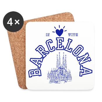 Amour de Barcelone avec la Sagrada Família - Dessous de verre (lot de 4) - blanc - Devant