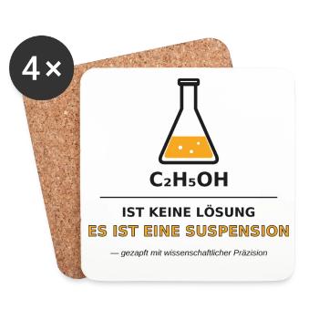 Bière à suspension chimique - Dessous de verre (lot de 4) - blanc - Devant
