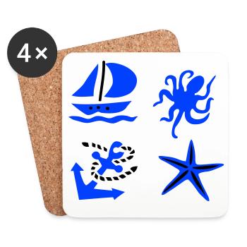 maritime - Coasters (set of 4) - white - Front