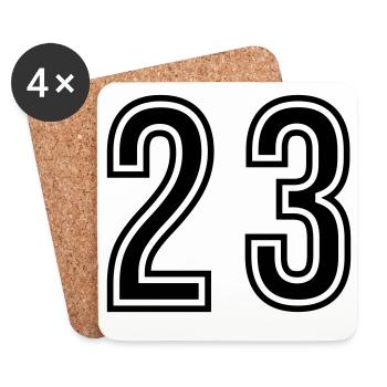 Symbole du chiffre 23 - Dessous de verre (lot de 4) - blanc - Devant