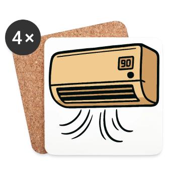AC retro cartoon with paws - Coasters (set of 4) - white - Front