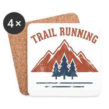 Trailrunning - Untersetzer (4er-Set) - Weiß - Vorne