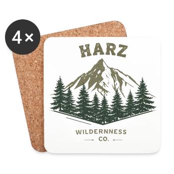 Harz Wilderness Co. | Vintage Mountain - Coasters (set of 4) - white - Front