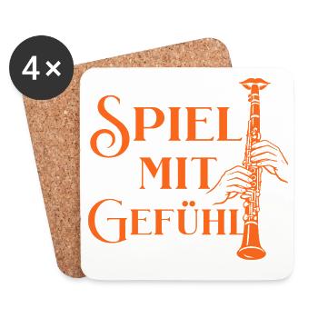 Klarinette - Spiel mit Gefühl für Klarinettistin - Untersetzer (4er-Set) - Weiß - Vorne