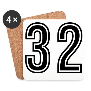 32 Number Symbol - Coasters (set of 4) - white - Front