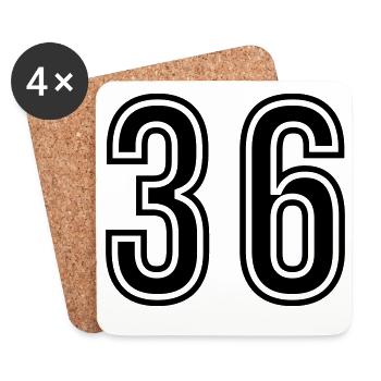 36 Number Symbol - Coasters (set of 4) - white - Front