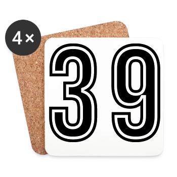 39 Number Symbol - Coasters (set of 4) - white - Front