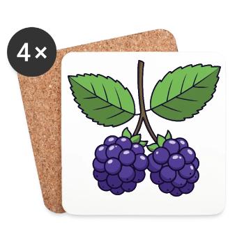 Costume de mûre Baies de Carnaval Violet - Dessous de verre (lot de 4) - blanc - Devant