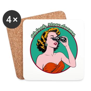 Oh, regarde. Plus de drame. - Dessous de verre (lot de 4) - blanc - Devant