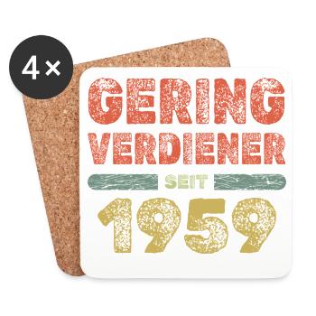Geringverdiener 1959 - Untersetzer (4er-Set) - Weiß - Vorne