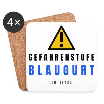 Gefahrstufe BlauGurt JiuJitsu - Untersetzer (4er-Set) - Weiß - Vorne