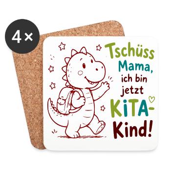 Kita Abschied Drachenfreund - Untersetzer (4er-Set) - Weiß - Vorne