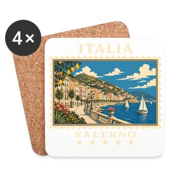 Italien Salerno Vintage Reisemarke - Untersetzer (4er-Set) - Weiß - Vorne