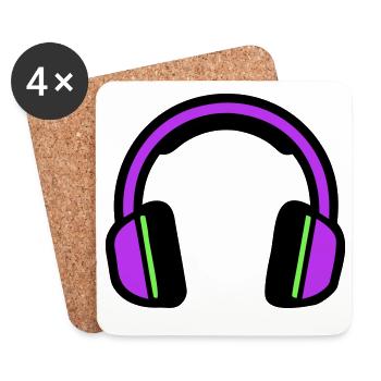 Music Headphones Silhouette - Coasters (set of 4) - white - Front