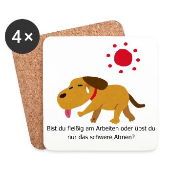 Arbeitest du noch T-Shirt - Untersetzer (4er-Set) - Weiß - Vorne