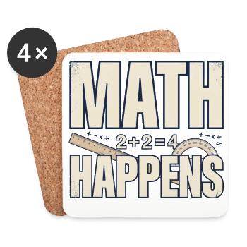 Mathematik-Humor – Mathematik passiert - Untersetzer (4er-Set) - Weiß - Vorne