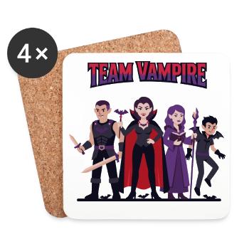 Team Vampir: Harte Freunde - Untersetzer (4er-Set) - Weiß - Vorne
