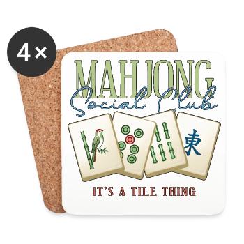 Mahjong Social Club Club Fliesen-Ding - Untersetzer (4er-Set) - Weiß - Vorne