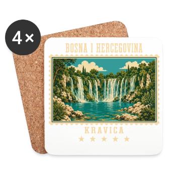 Bosnien und Herzegowina Kravica Vintage Reisemarke - Untersetzer (4er-Set) - Weiß - Vorne