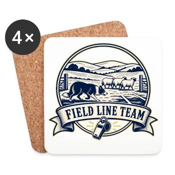 FIELD LINE TEAM Hund - Untersetzer (4er-Set) - Weiß - Vorne