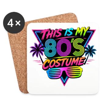 Mein 80er Kostüm Design - Untersetzer (4er-Set) - Weiß - Vorne