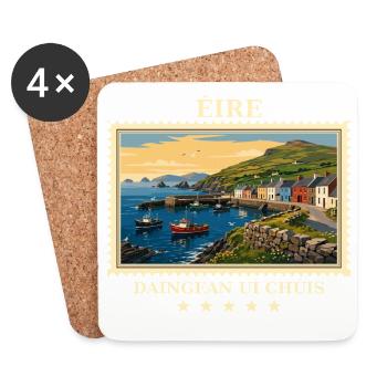 Irland Dingle Vintage Reisemarke - Untersetzer (4er-Set) - Weiß - Vorne