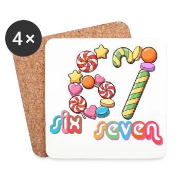 67 meme Candy Carousel Whimsy - Coasters (set of 4) - white - Front