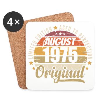 August 1975 Retro Vintage Geburtstag August 1975 - Untersetzer (4er-Set) - Weiß - Vorne