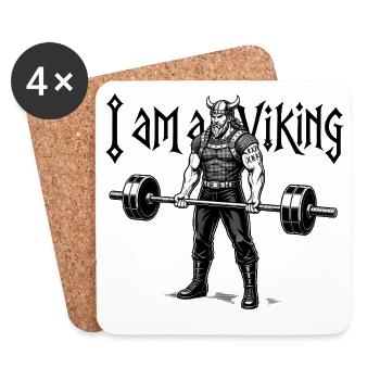 Viking Power Gym: Pride Work Out Sports Shirt - Coasters (set of 4) - white - Front
