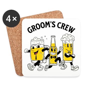 Groom Crew Beer - Coasters (set of 4) - white - Front