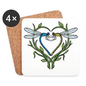 Dragonfly Heart - Coasters (set of 4) - white - Front