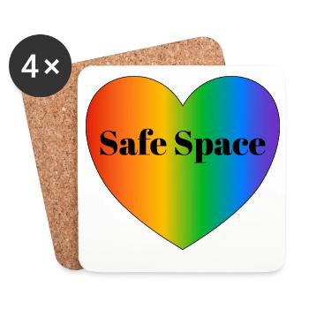 Safe space LGBT pride flag - Coasters (set of 4) - white - Front