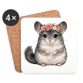 Chinchilla - Dessous de verre (lot de 4) - blanc - Devant