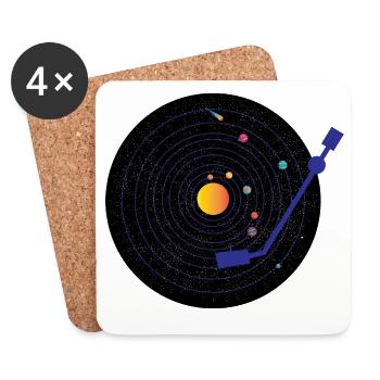 Vinyle - Dessous de verre (lot de 4) - blanc - Devant