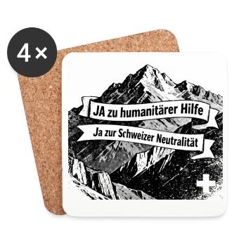 JA zu humanitarer Hilfe - Ja zur Neutralität - Untersetzer (4er-Set) - Weiß - Vorne
