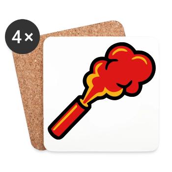 Bengal Fire Pyro Smoke Icon - Coasters (set of 4) - white - Front