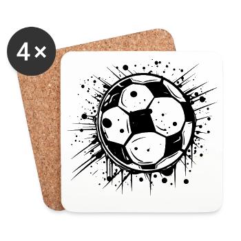 Football - Dessous de verre (lot de 4) - blanc - Devant