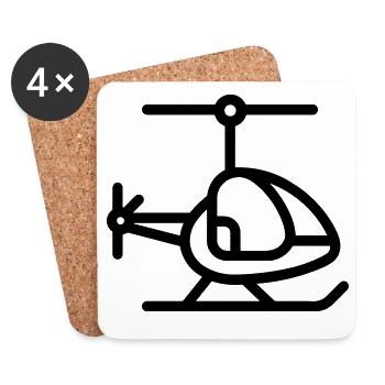 Gyrokopter - Untersetzer (4er-Set) - Weiß - Vorne