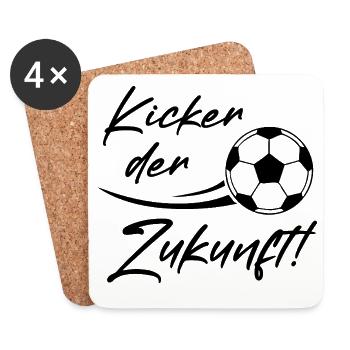 Fußball Kicker Zukunft Baby Body Sprüche Fußball - Untersetzer (4er-Set) - Weiß - Vorne