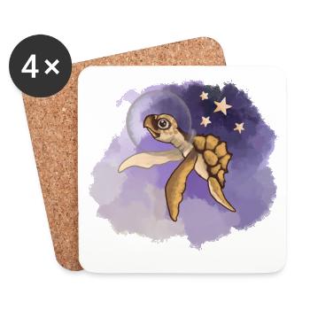 Cosmic Sea Turtle Explorer - Untersetzer (4er-Set) - Weiß - Vorne