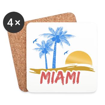Geschenk für Miami - Untersetzer (4er-Set) - Weiß - Vorne